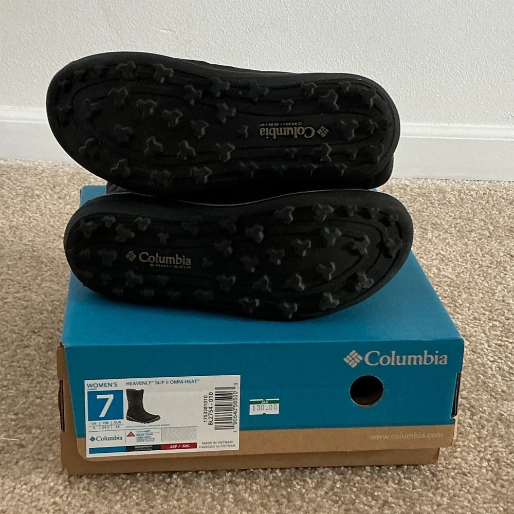 Women’s Columbia Black Winter Quilted Boots- Size 7 - Picture 2 of 8